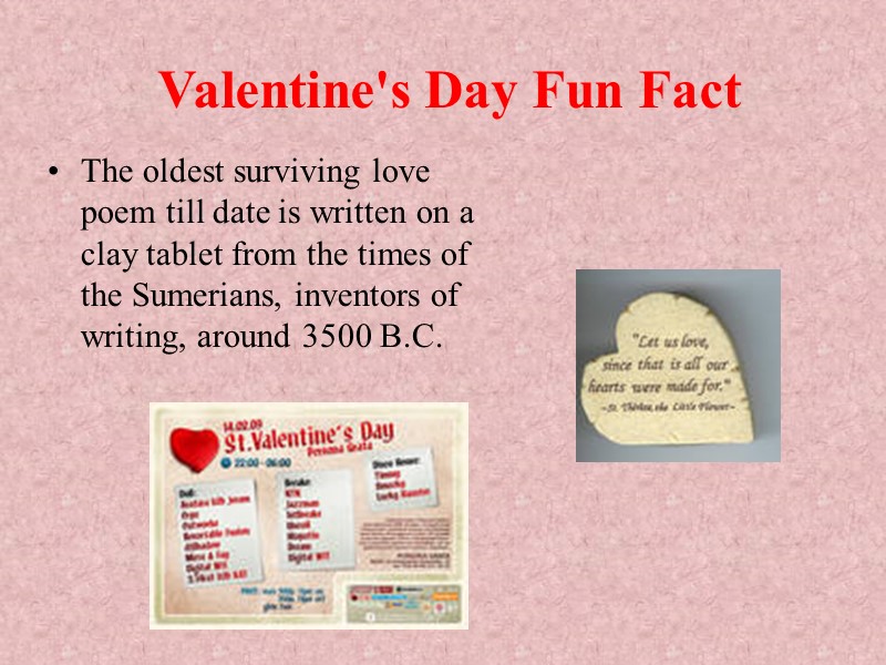 Valentine's Day Fun Fact The oldest surviving love poem till date is written on Valentine's Day Fun Fact The oldest surviving love poem till date is written on
